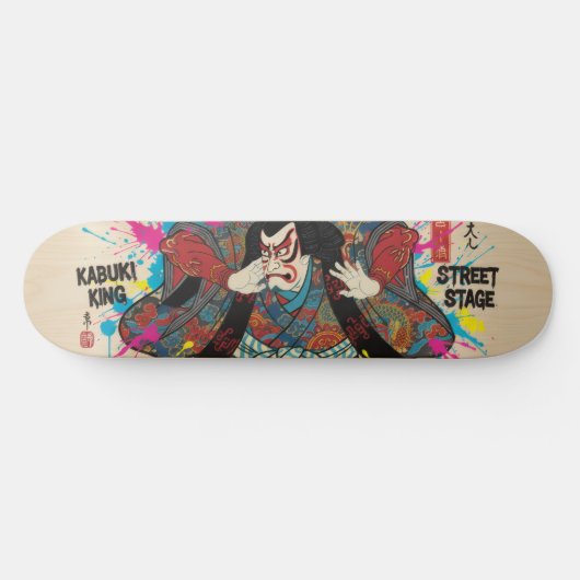 Japanese KABUKI Style Skateboard Art |歌舞伎 (Horizontal)