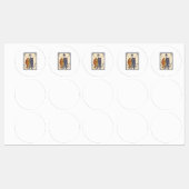 Japanese Karuta Cat with Tai Fish Etiketten (Blatt)