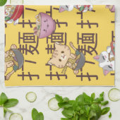 Japanese Kawaii Anime Cat Ramen Noodles Geschirrtuch (Gefaltet)