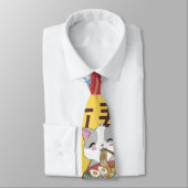 Japanese Kawaii Anime Cat Ramen Noodles Krawatte (Gebunden)