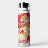 Japanese KIMONO Textile, Floral Pattern Trinkflasche (Hinten)