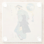 Japanese Kimono Woman Glasuntersetzer (Rückseite)