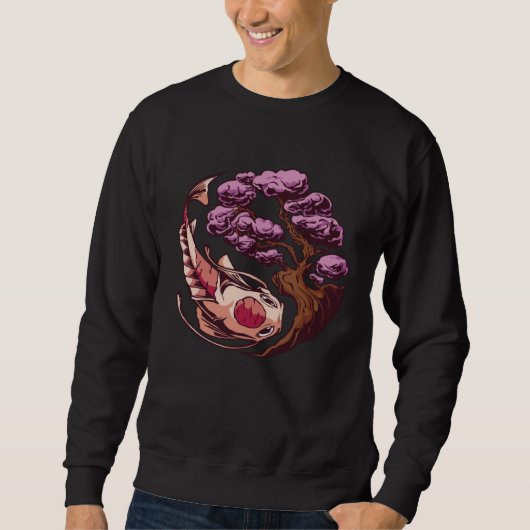 Japanese Koi and Koi with cherry blossom and Sakur Sweatshirt (Vorderseite)