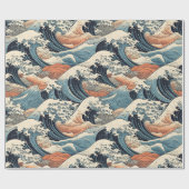 Japanese Koi Fish Sakura Pattern  Geschenkpapier (Flach)