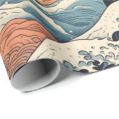 Japanese Koi Fish Sakura Pattern  Geschenkpapier (Rolleneckpunkt)