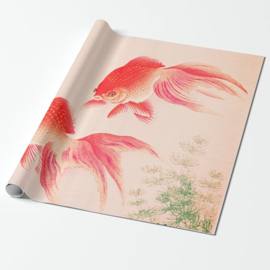 JAPANESE KOI FISH Wrapping Paper Geschenkpapier (Ungerollt)