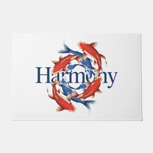 Japanese Koi Symbol of Harmony Balance Fußmatte (Vorderseite)