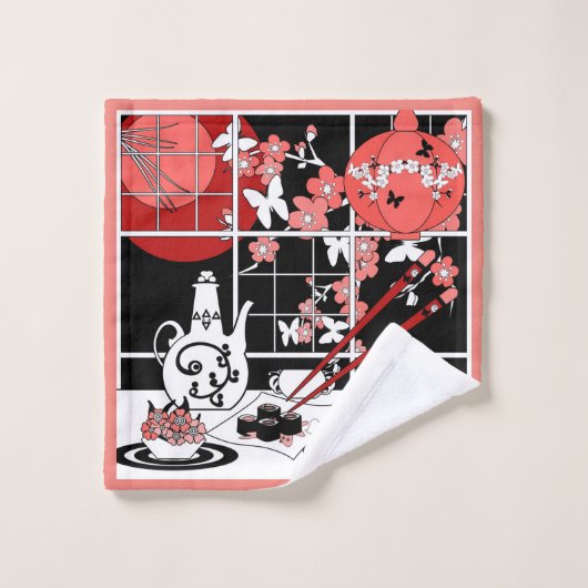 Japanese Küche Badhandtuch Set (Waschlappen)