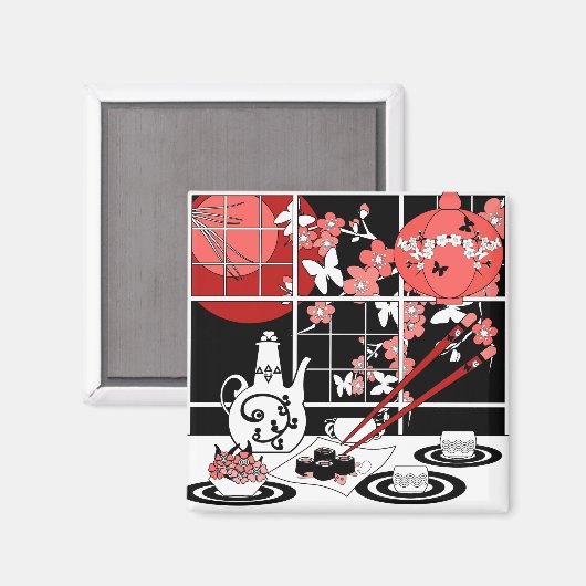 Japanese Küche Magnet (Vorderseite/Rückseite)