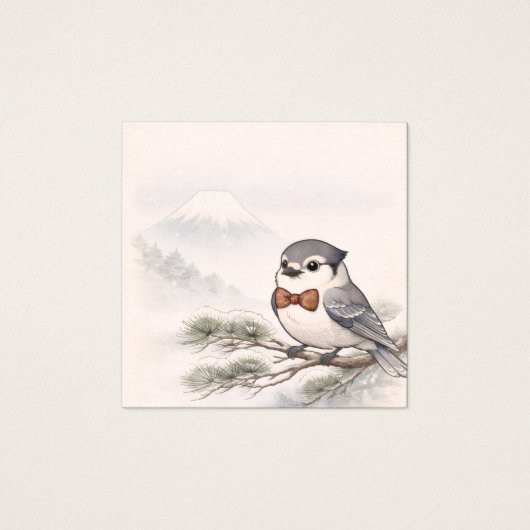 Japanese Landscape&Canada Jay Minimal Display Card (Vorderseite)