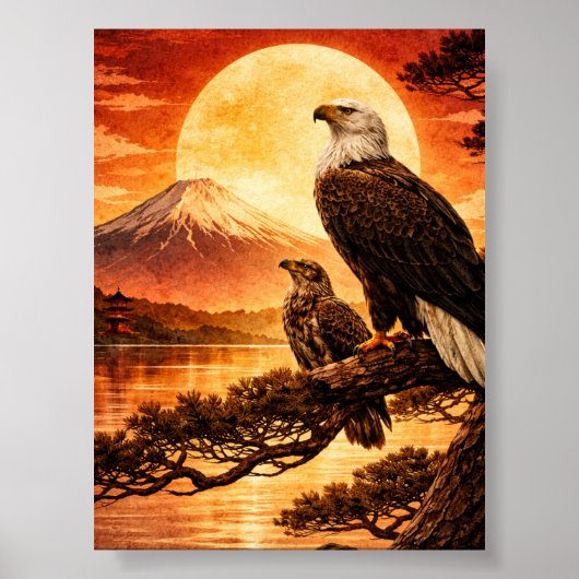 Japanese Landscape Eagle Value Poster (Vorne)