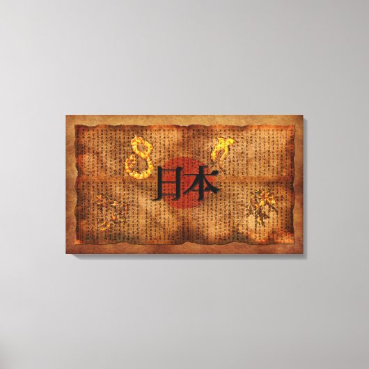 JAPANESE LITERATURE Antique Style Art Poster Leinwanddruck (Vorderseite)