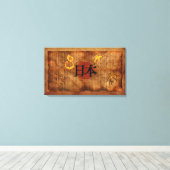 JAPANESE LITERATURE Antique Style Art Poster Leinwanddruck (Insitu (Holzboden))