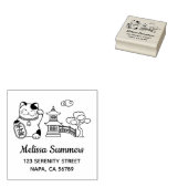 Japanese Lucky Cat, Maneki Neko Address 2 Gummistempel (Stempel)