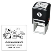 Japanese Lucky Cat, Maneki Neko Address 2 Permastempel (Beispiel)