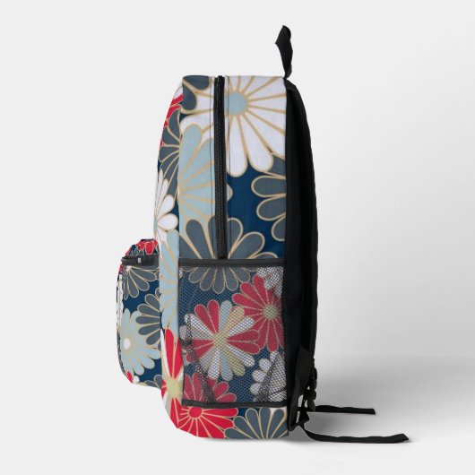 Japanese Luxury Chrysanthemum Elegant Floral Desig Bedruckter Rucksack (Rechts)