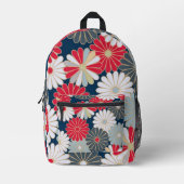 Japanese Luxury Chrysanthemum Elegant Floral Desig Bedruckter Rucksack (Vorderseite)