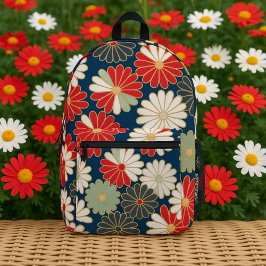 Japanese Luxury Chrysanthemum Elegant Floral Desig Bedruckter Rucksack