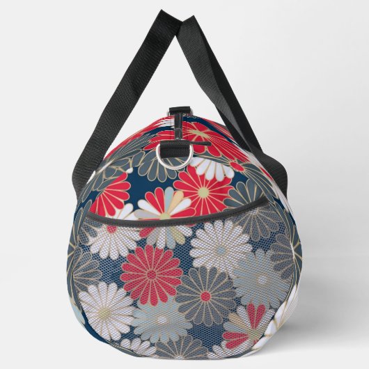Japanese Luxury Chrysanthemum Elegant Floral Desig Duffle Bag (Rechts)