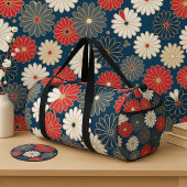 Japanese Luxury Chrysanthemum Elegant Floral Desig Duffle Bag