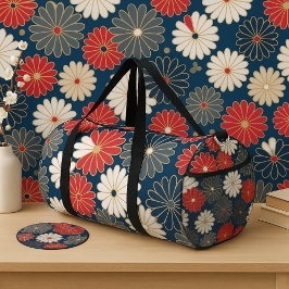 Japanese Luxury Chrysanthemum Elegant Floral Desig Duffle Bag
