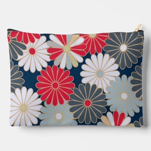 Japanese Luxury Chrysanthemum Elegant Floral Desig Zubehörtasche (Rückseite)