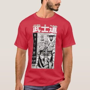 Japanese Manga Samurai Holding Katana Sword  T-Shirt