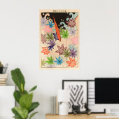 Japanese Maple Leaf Art Print Seiko Ueno Autumn Poster (Heimbüro)