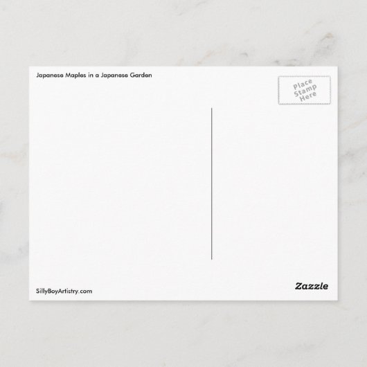 Japanese Maples in a Japanese Garden in Autumn Postkarte (Rückseite)