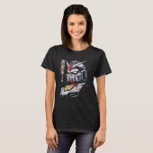 Japanese Mecha Robot Head Blueprint Sketch Art T-Shirt (Vorne ganz)
