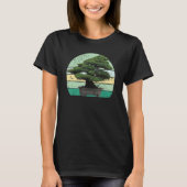 Japanese Men And Women Sunset Japan Retro Bonsai T T-Shirt (Vorderseite)