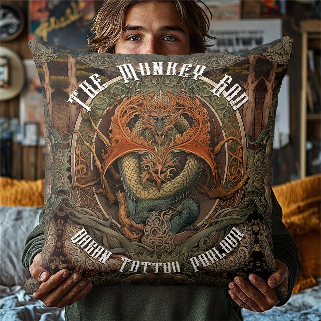 Japanese Monkey Dragon Tattoo Art, Tattoo Parlour Kissen (Von Creator hochgeladen)