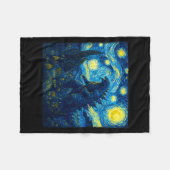 Japanese Monster Kaiju Van Gogh Starry Night Fleecedecke (Vorderseite (Horizontal))
