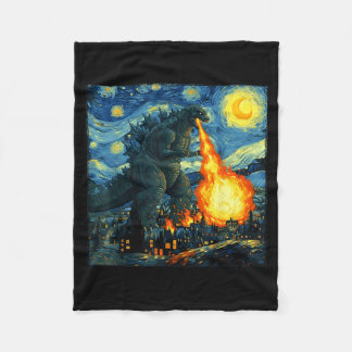 Japanese Monster Kaiju Van Gogh Starry Night  Fleecedecke