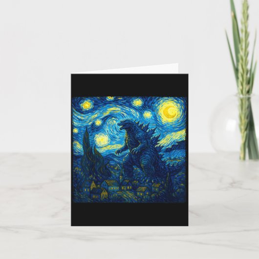 Japanese Monster Kaiju Van Gogh Starry Night Karte (Vorderseite)