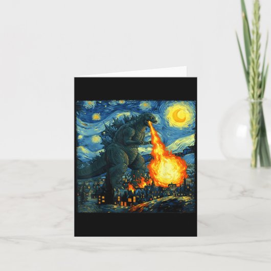 Japanese Monster Kaiju Van Gogh Starry Night Karte (Vorderseite)