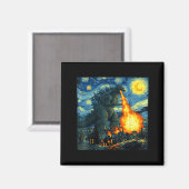 Japanese Monster Kaiju Van Gogh Starry Night Magnet (Vorderseite/Rückseite)