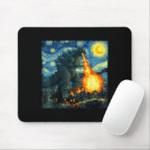 Japanese Monster Kaiju Van Gogh Starry Night Mousepad (Mit Mouse)