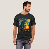 Japanese Monster Kaiju Van Gogh Starry Night T-Shirt (Vorne ganz)