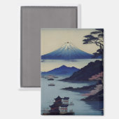 Japanese Mount Fuji Landscape Magnet (Vorderseite/Rückseite)