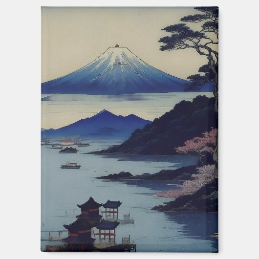 Japanese Mount Fuji Landscape Magnet (Vorderseite)