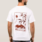 Japanese Mountain Sunset Sakura Blossom art  T-Shirt (Rückseite)