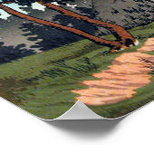 Japanese Mt. Fuji vintage design art ポスター Poster (Ecke)