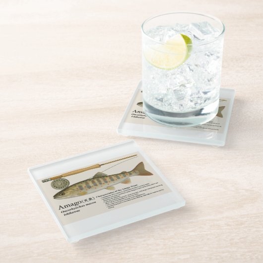 Japanese Native Trout – Amago Glasuntersetzer (Schrägansicht)