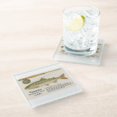 Japanese Native Trout – Yamame  Glasuntersetzer (Schrägansicht)