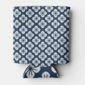 Japanese Navy Blue Ivory Floral Geometric Pattern Dosenkühler (Vorderseite)