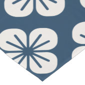 Japanese Navy Blue Ivory Floral Geometric Pattern Kurzer Tischläufer (Ecke)