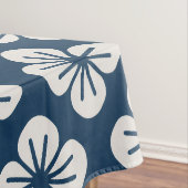 Japanese Navy Blue Ivory Floral Geometric Pattern Tischdecke (Beispiel)