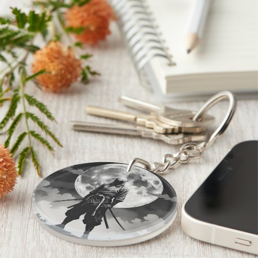 japanese ninja　月夜の忍者　静寂なる守護者 schlüsselanhänger (Vorderseite rechts)