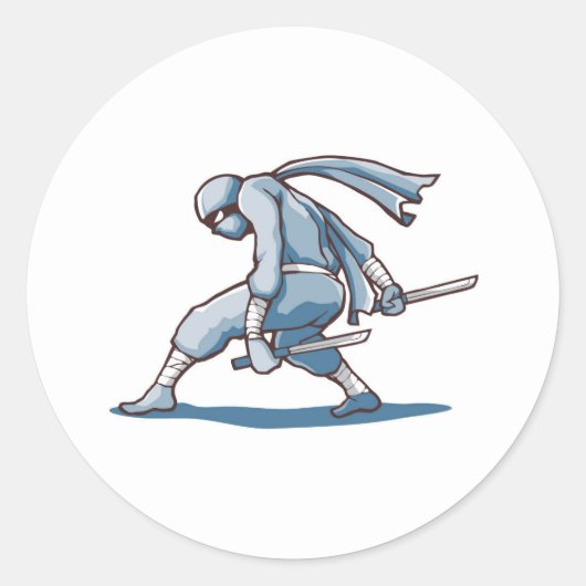 Japanese Ninja Runder Aufkleber (Vorderseite)